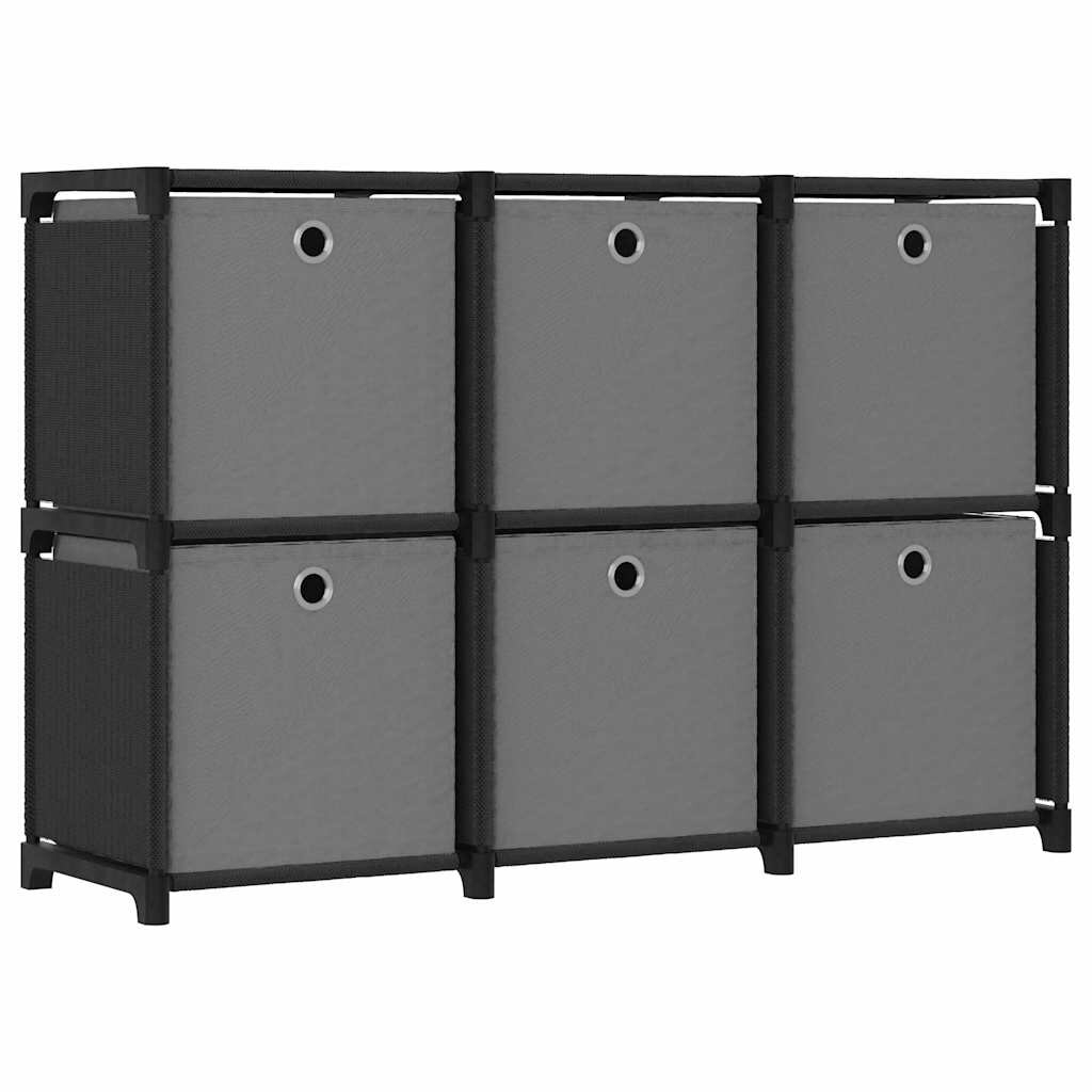 vidaXL Органайзер с 6 отделения с кутии черен 103x30x725 см плат