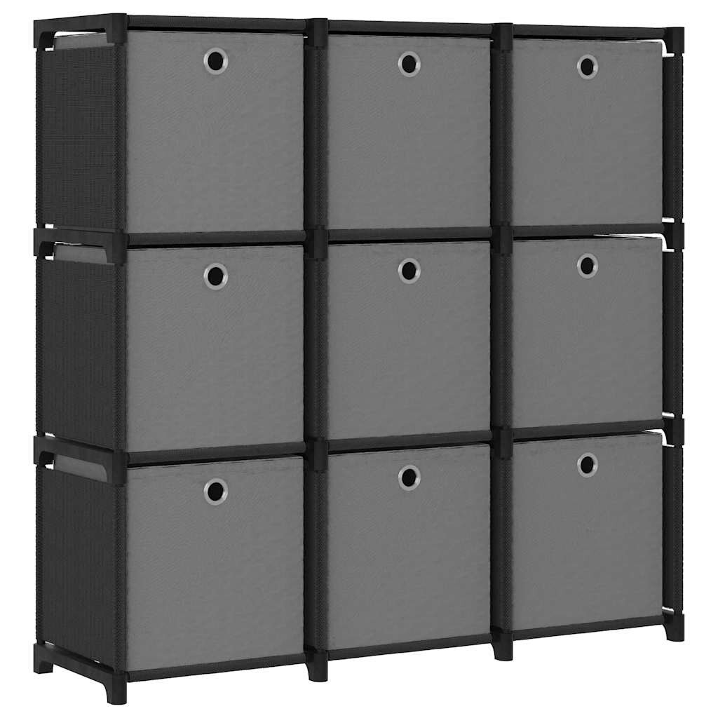 vidaXL Органайзер с 9 отделения с кутии черен 103x30x1075 см плат