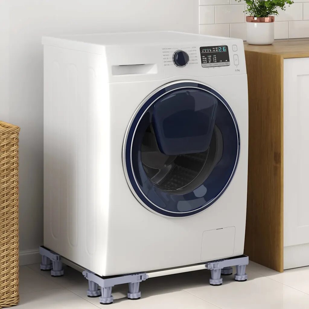 vidaXL Основа за пералня Сив 67 x 67 x 12 см Неръждаема стомана