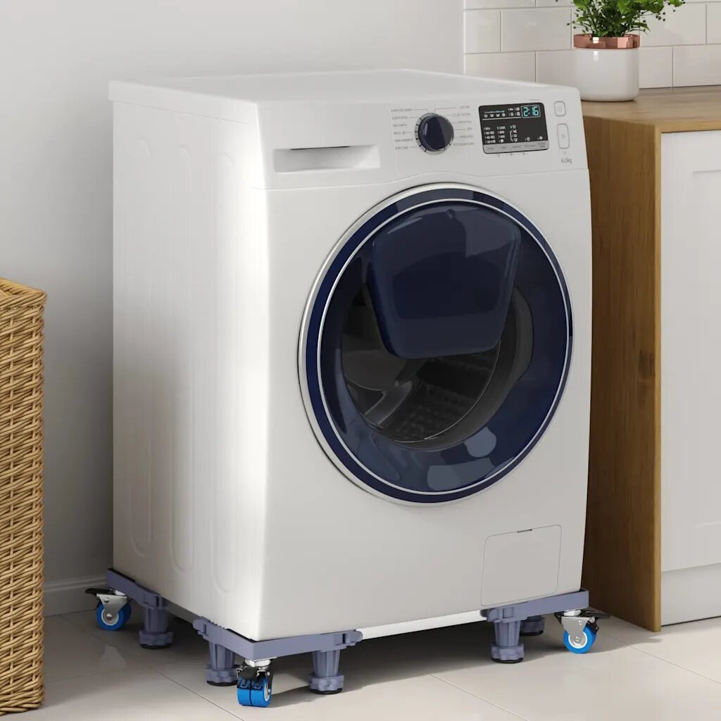 vidaXL Основа за пералня Сив 67 x 67 x 12 см Неръждаема стомана