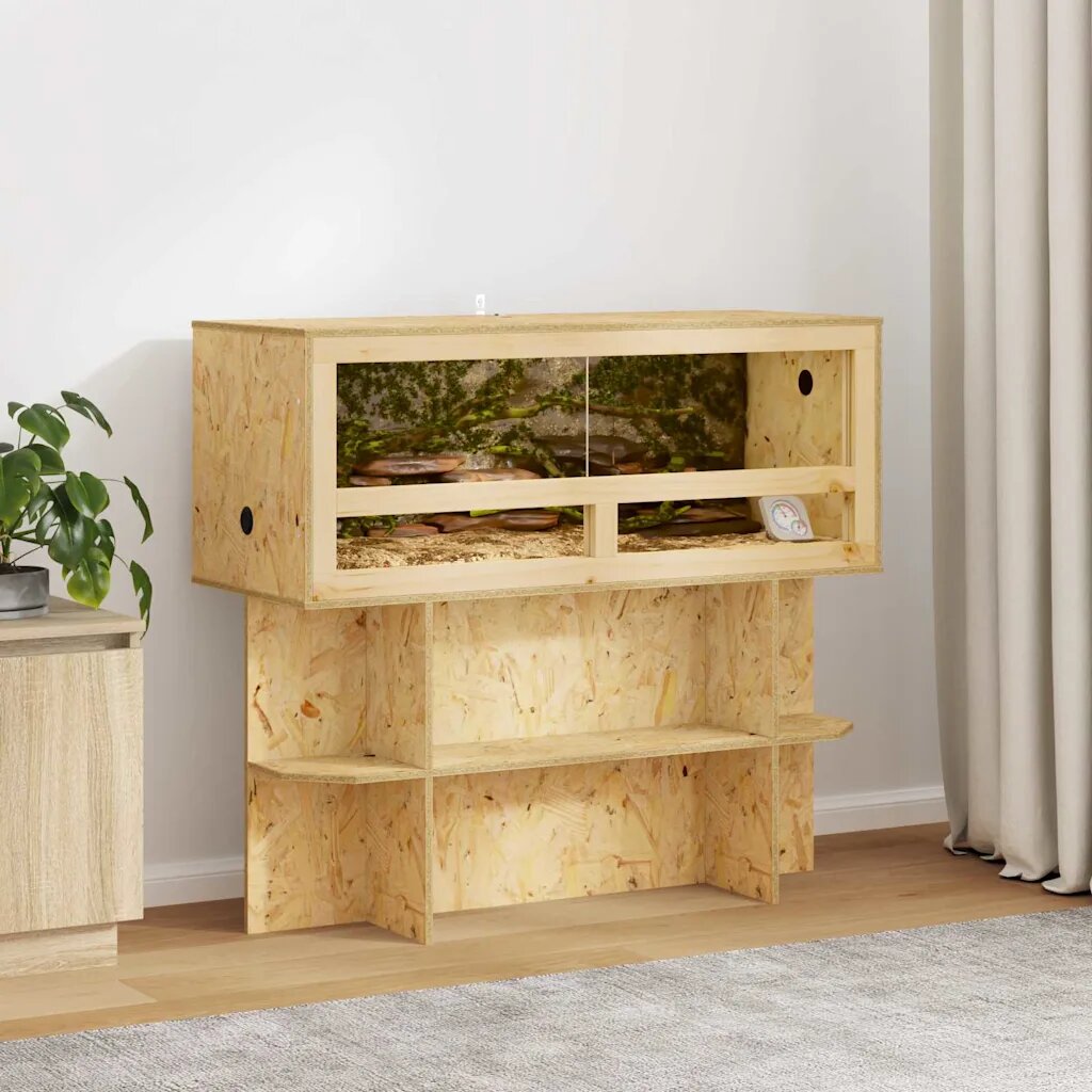 vidaXL Основна за терариум с рафт Кафяво 100 x 40 x 50 cm ОСБ
