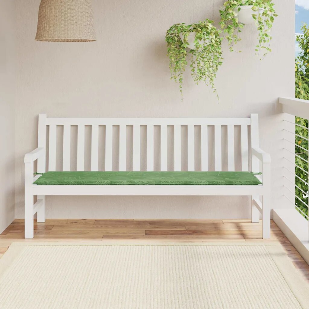 vidaXL Пад за пейка Оксфордска тъкан Дизайн с листа 180 x 50 x 3 cm