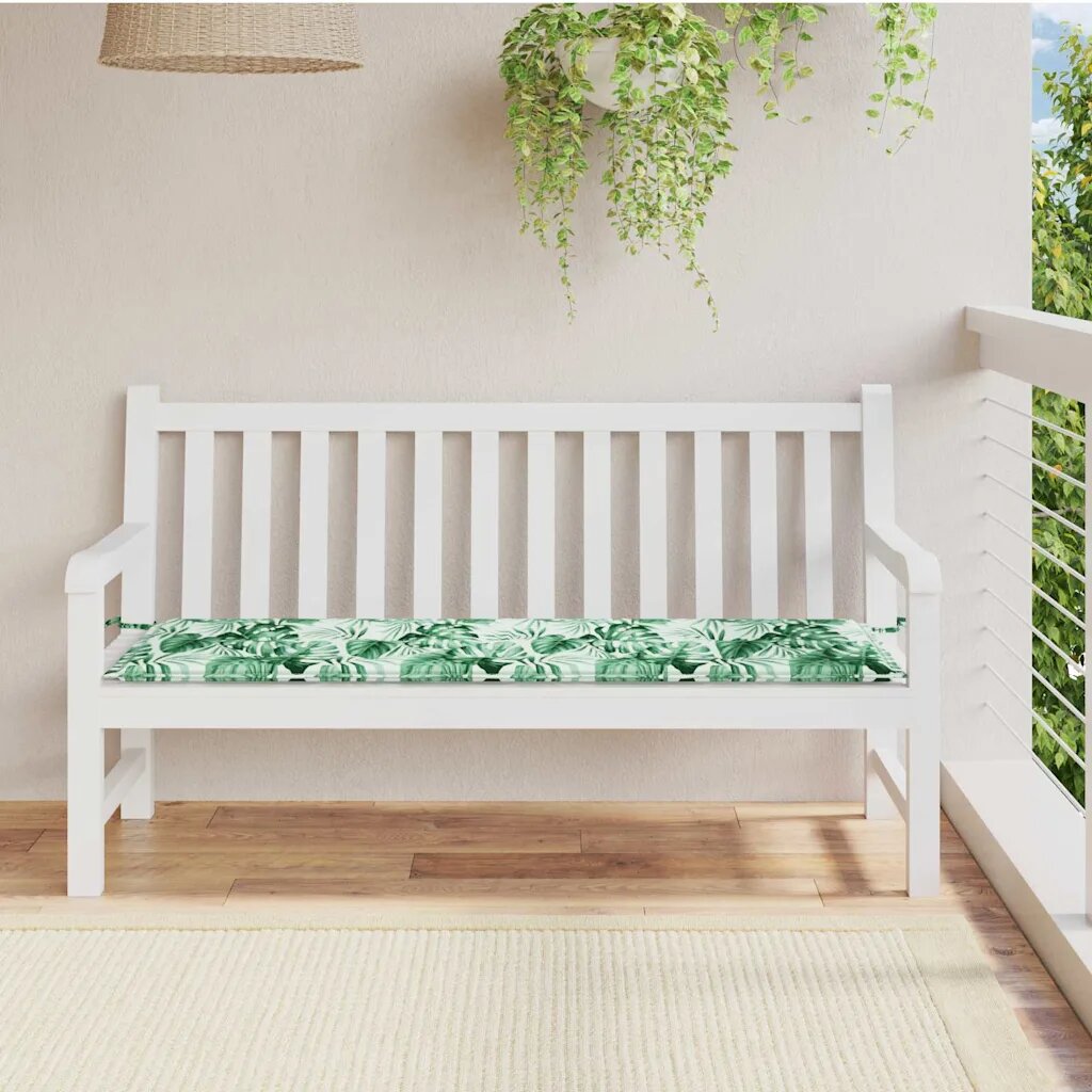 vidaXL Пад за пейка Оксфордска тъкан На листа 150 x 50 x 3 cm