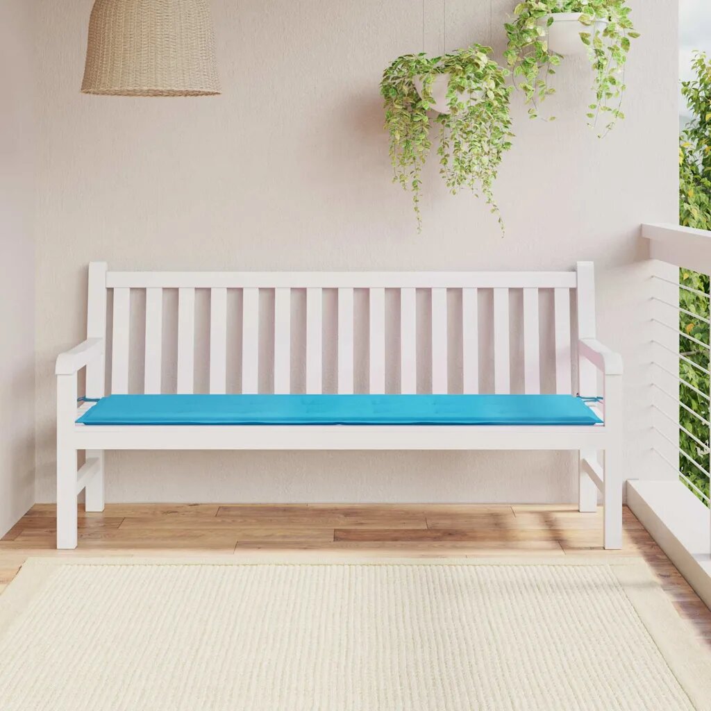 vidaXL Пад за пейка Оксфордска тъкан Тюркоаз 180 x 50 x 3 cm
