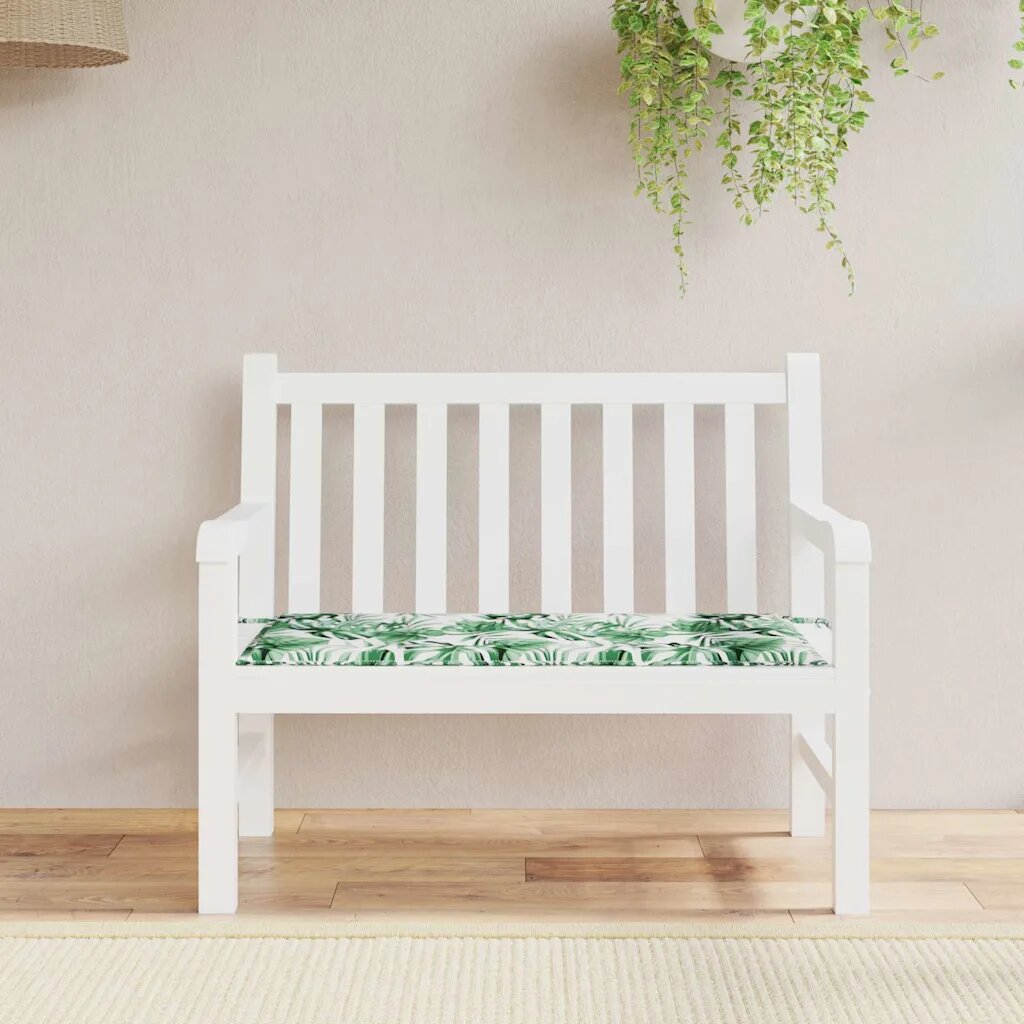 vidaXL Пад за стол Оксфордска тъкан Мотив с листа 100 x 50 x 3 cm