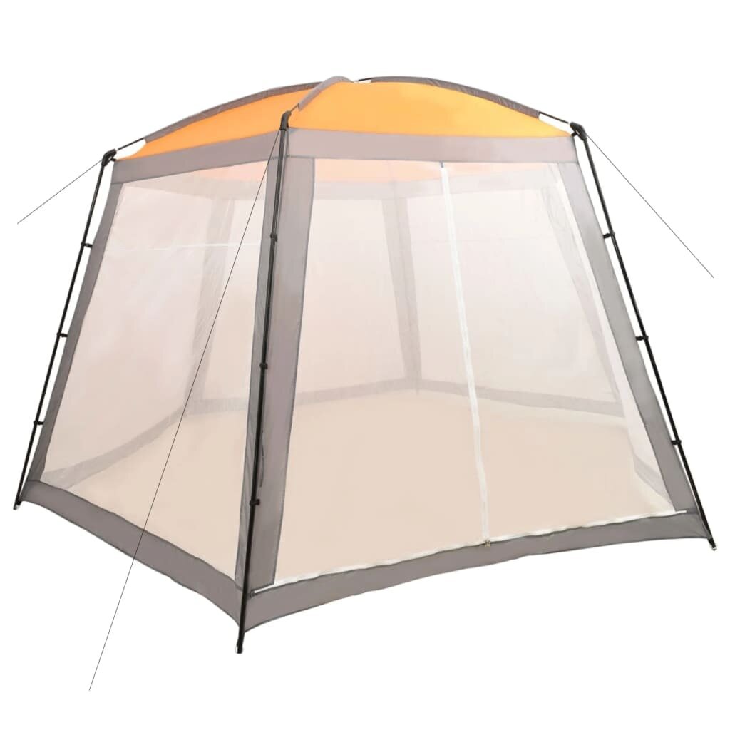 vidaXL Палатка за басейн текстил 500x433x250 см сива