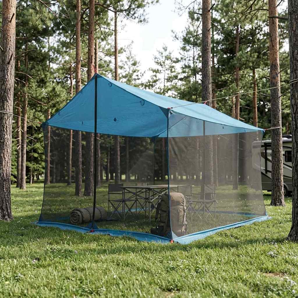 vidaXL Палатка за къмпинг с мрежести стени 340 x 260 x 220 см Синьо