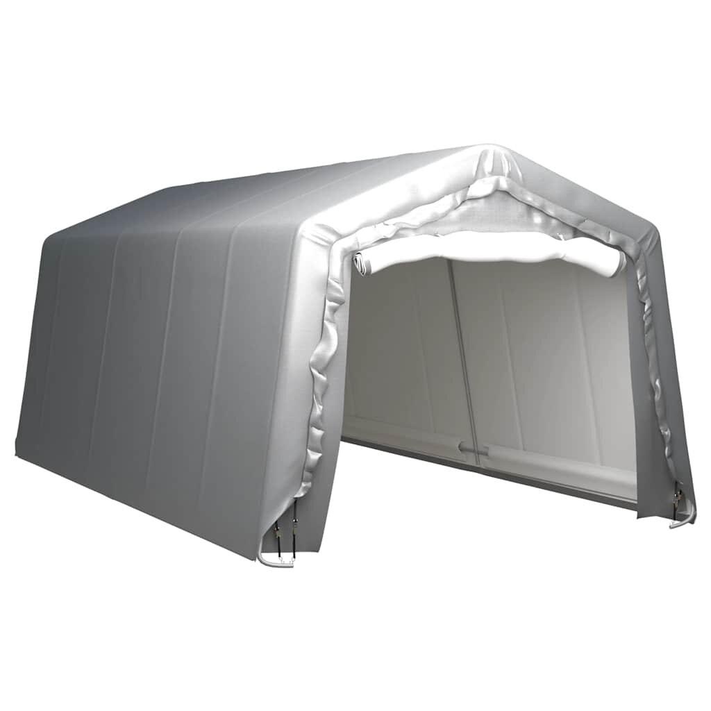 vidaXL Палатка за съхранение 300x600 см стомана сива