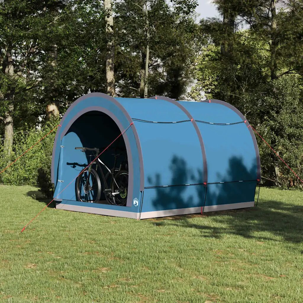 vidaXL Палатка за съхранение на велосипеди Синьо 256 x 222 x 182 см