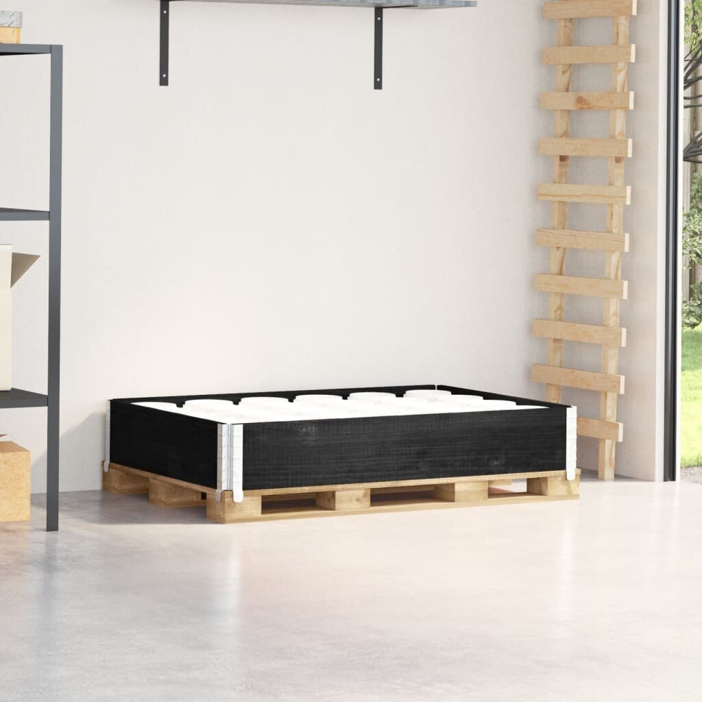 vidaXL Палетна страница черно 120x80 см борова дървесина масив