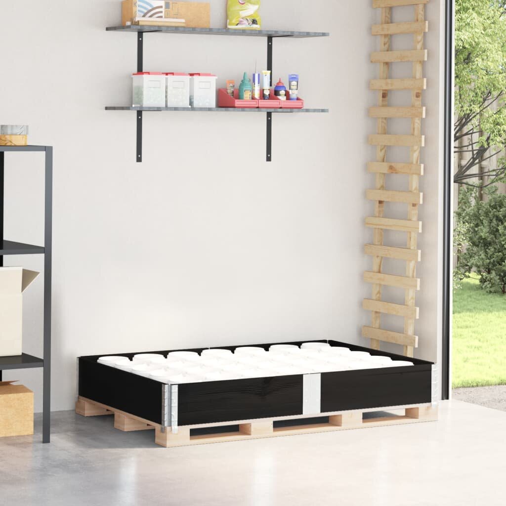 vidaXL Палетна страница черно 150x100 см борова дървесина масив
