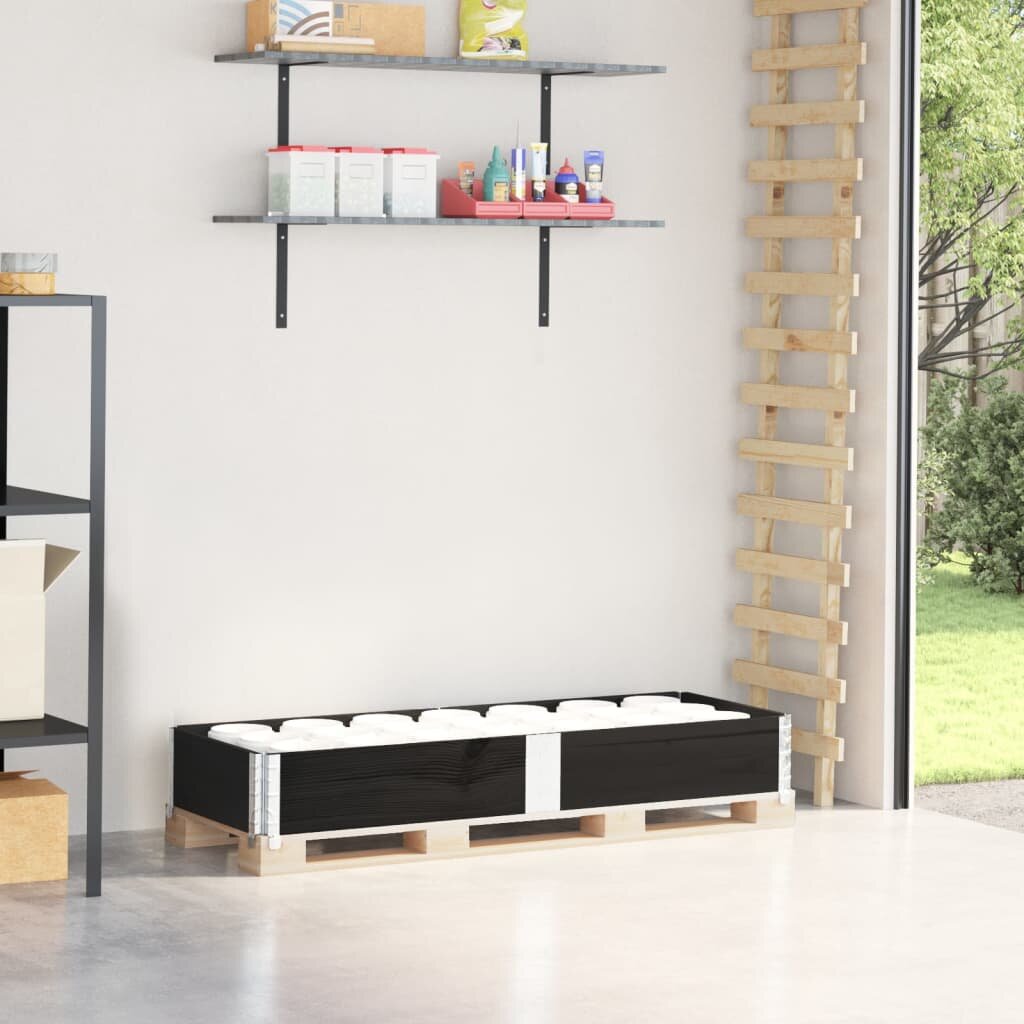 vidaXL Палетна страница черно 150x50 см борова дървесина масив