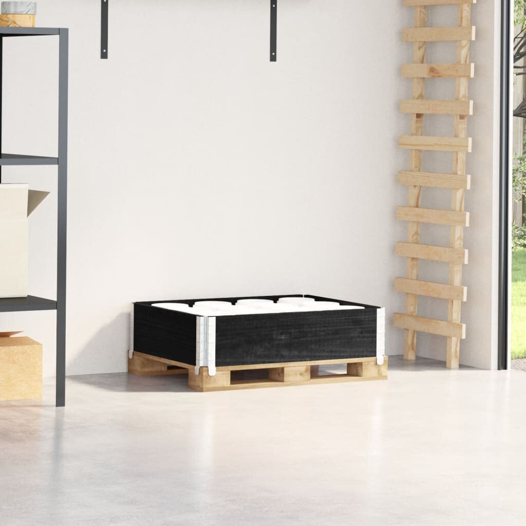 vidaXL Палетна страница черно 80x60 см борова дървесина масив