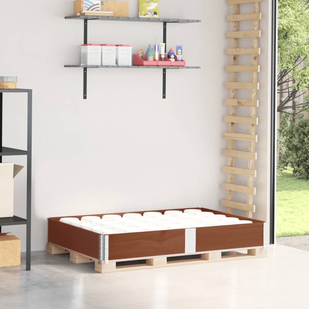 vidaXL Палетна страница кафяв 150x100 см борова дървесина масив