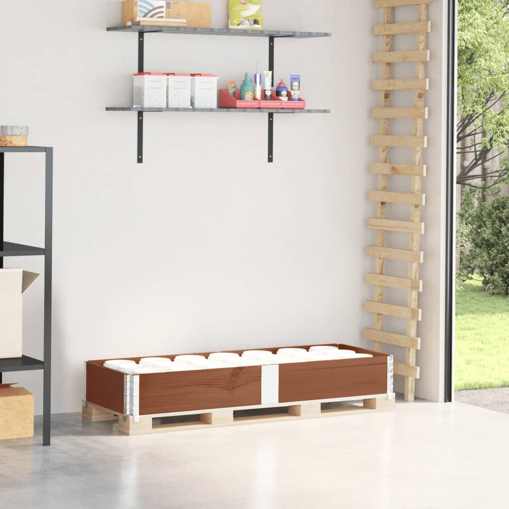 vidaXL Палетна страница кафяв 150x50 см борова дървесина масив