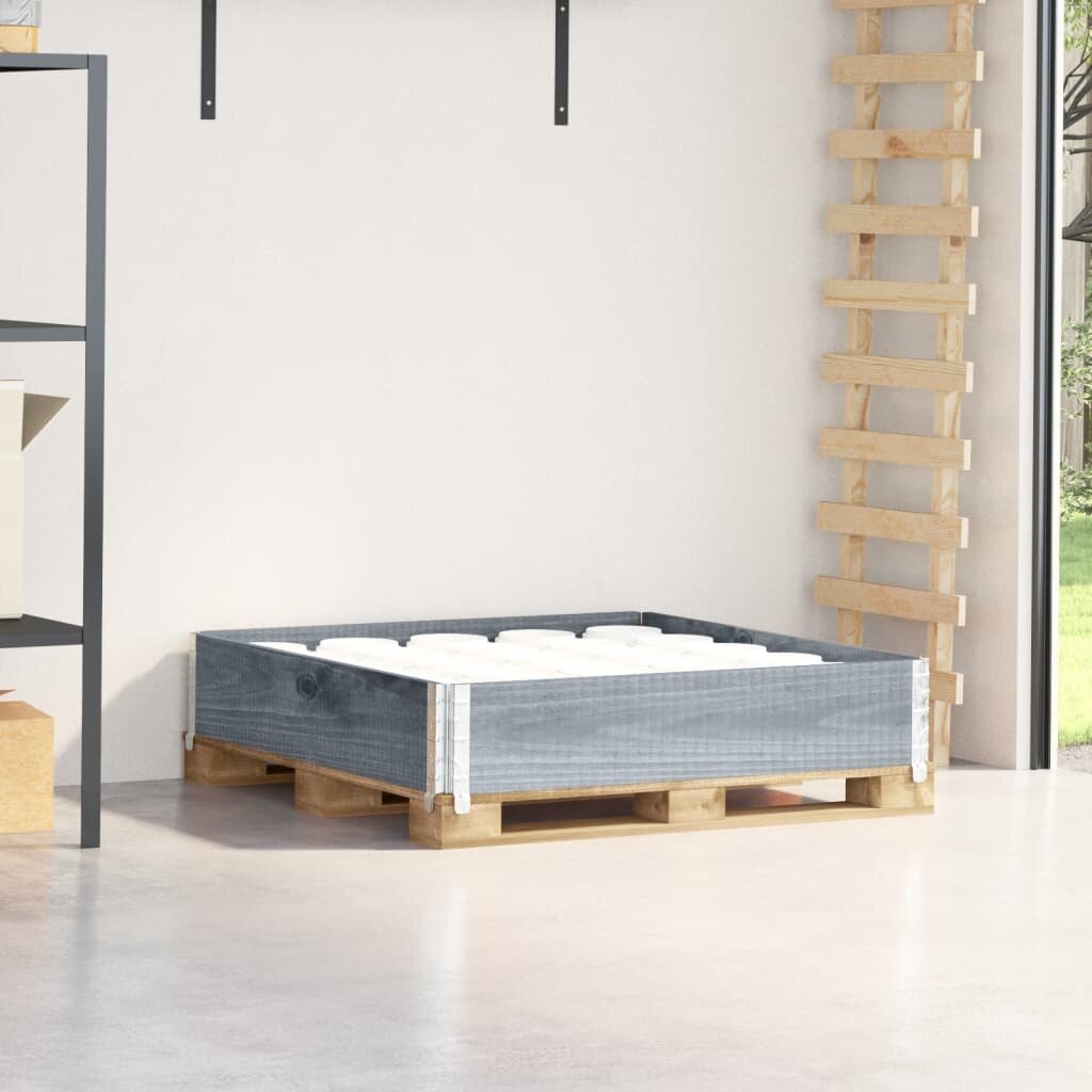 vidaXL Палетна страница сив 100x100 см борова дървесина масив