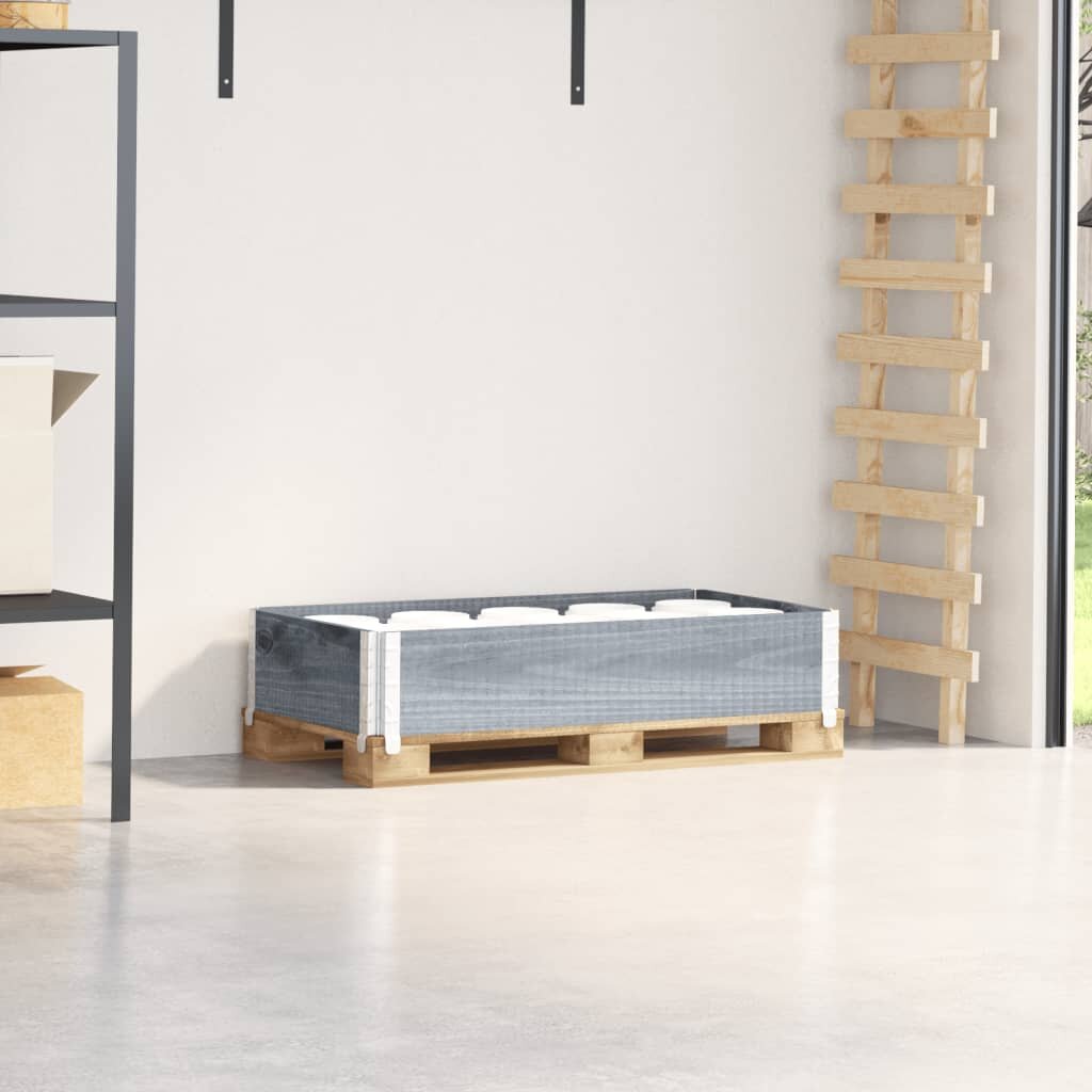 vidaXL Палетна страница сив 100x50 см борова дървесина масив