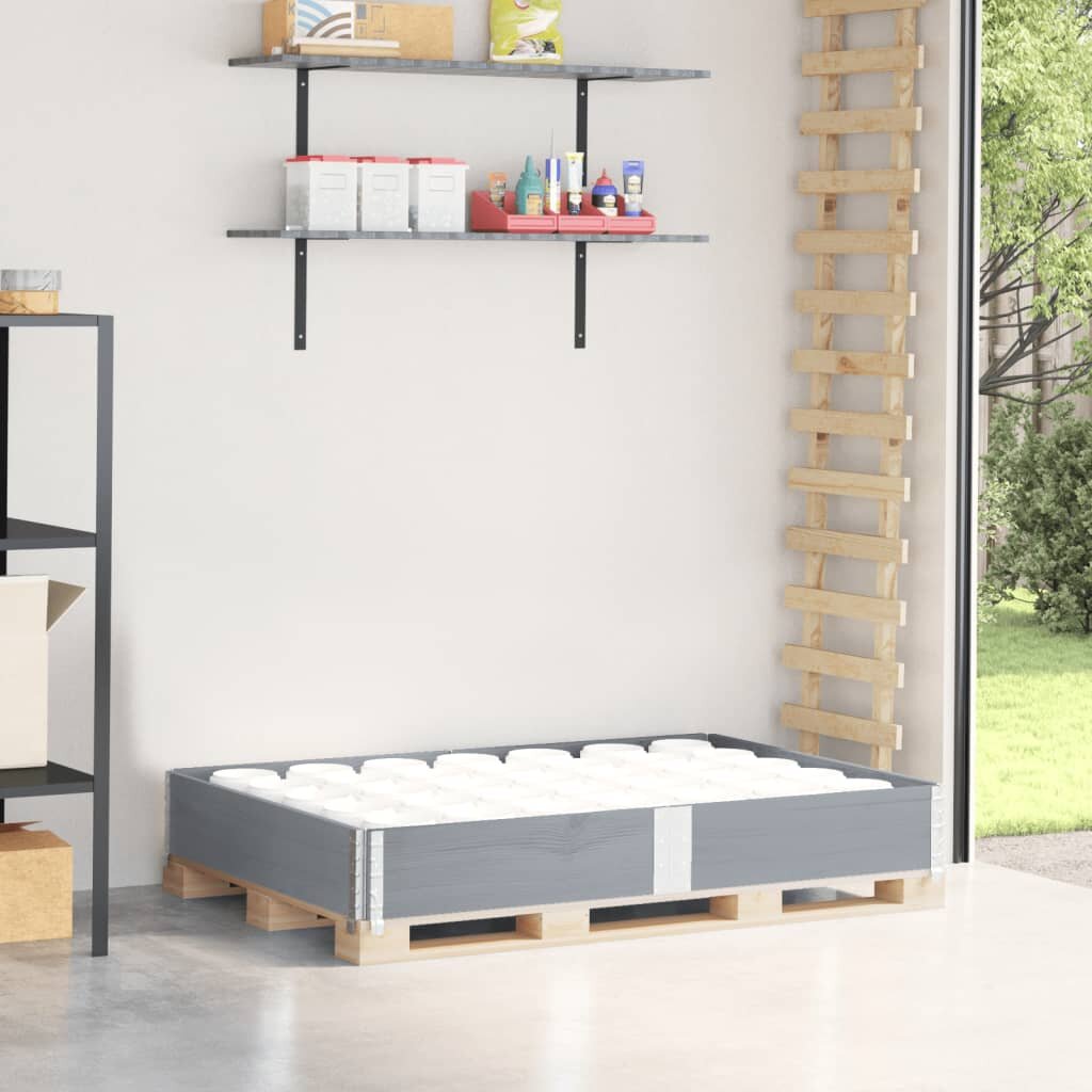 vidaXL Палетна страница сив 150x100 см борова дървесина масив