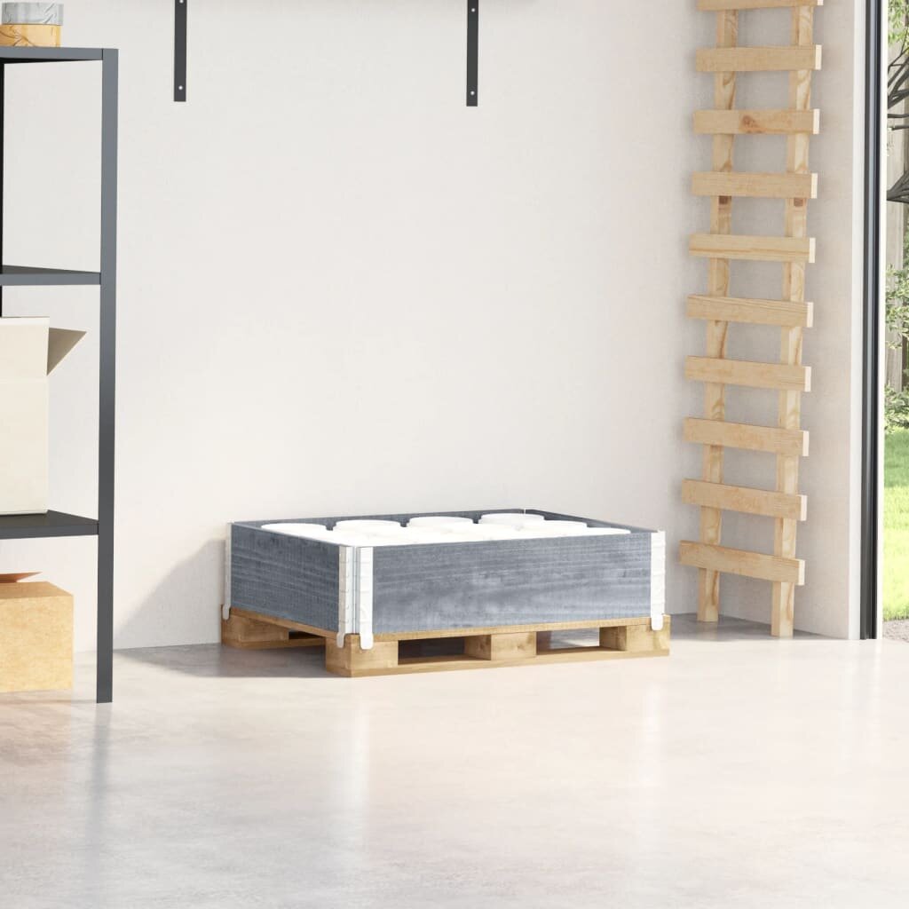 vidaXL Палетна страница сив 80x60 см борова дървесина масив