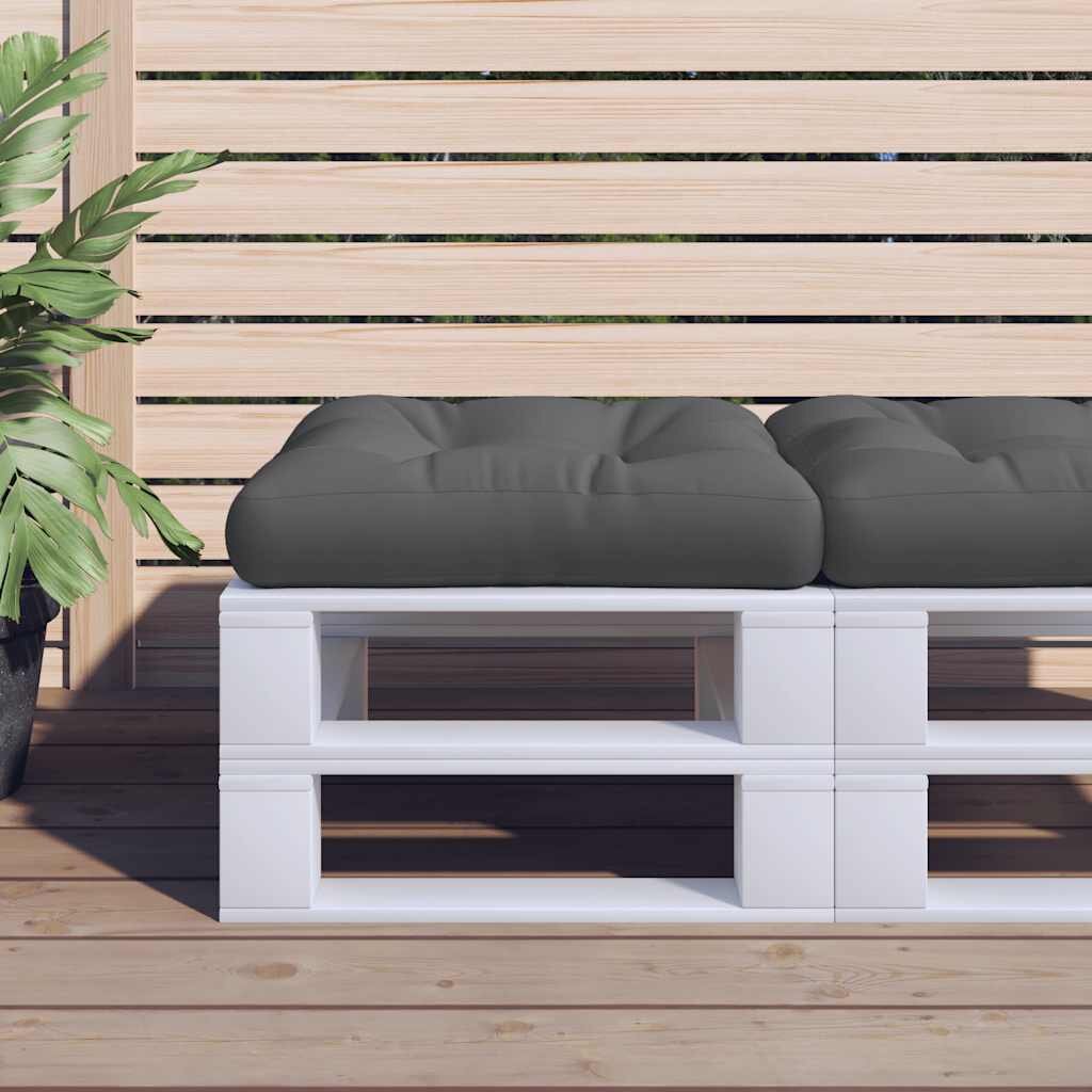 vidaXL Палетна възглавница 50x50x12 см сива текстил