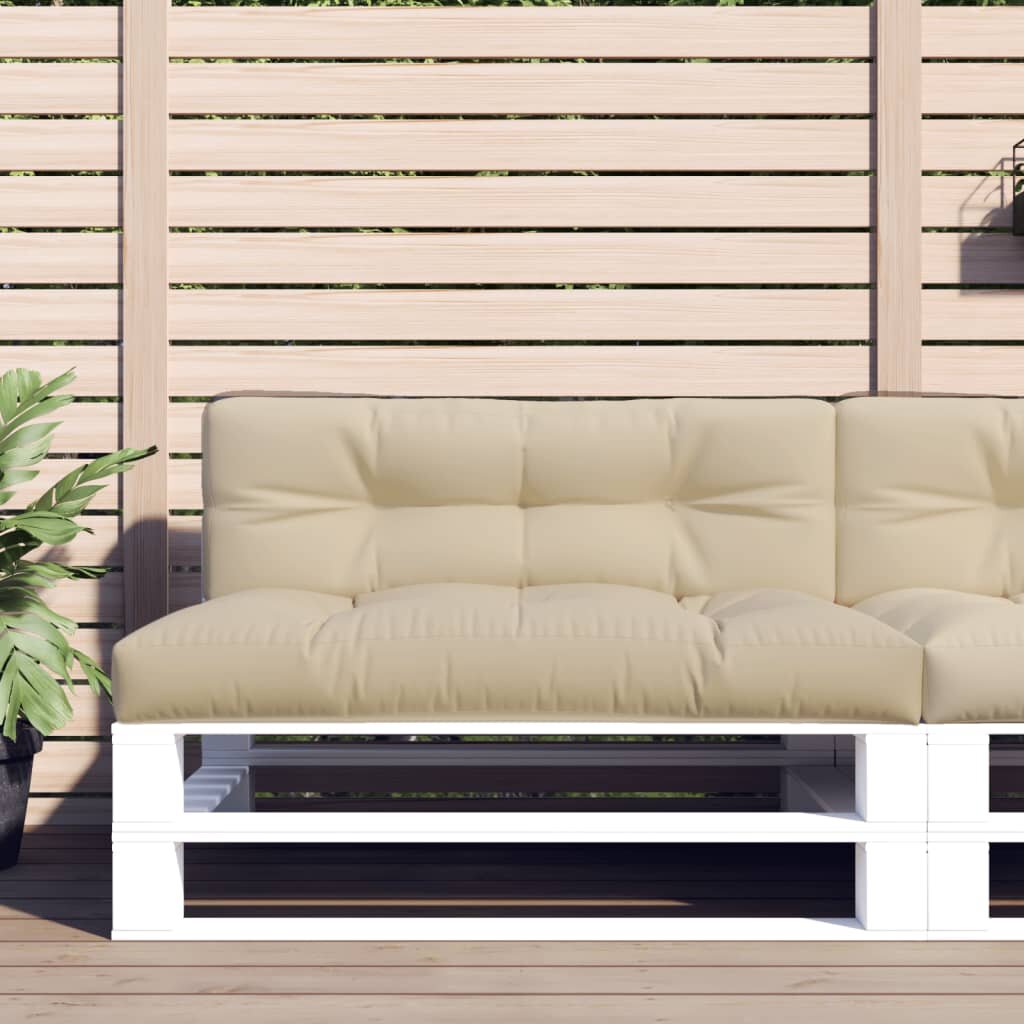 vidaXL Палетна възглавница бежова 120x40x12 см текстил