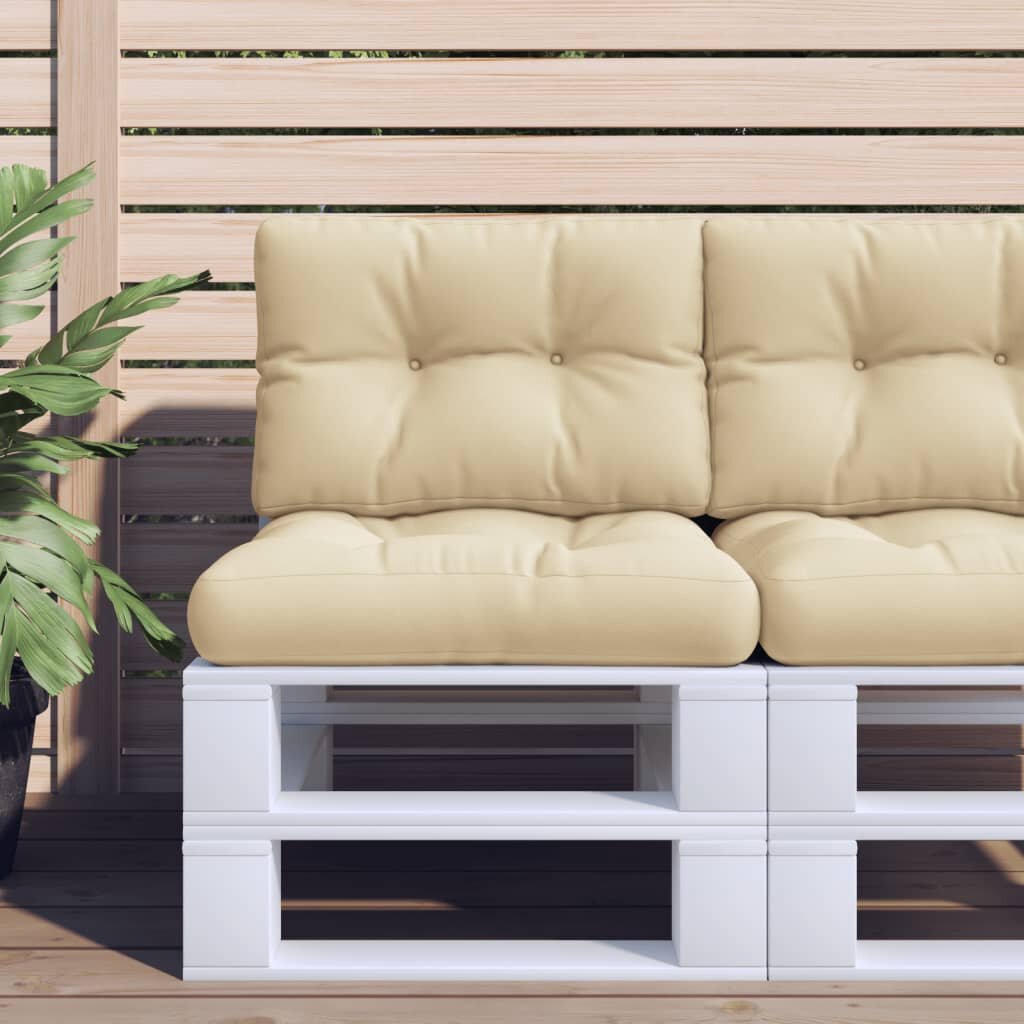 vidaXL Палетна възглавница бежова 60x40x12 см текстил