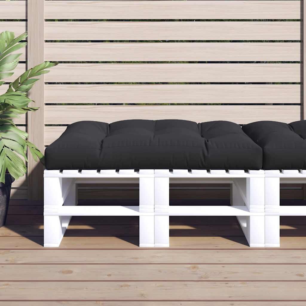 vidaXL Палетна възглавница черна 120x80x12 см текстил