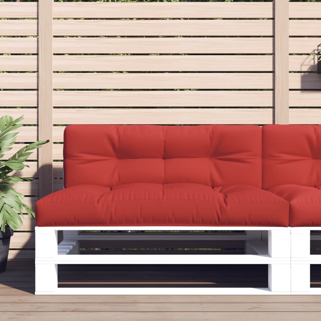 vidaXL Палетна възглавница червена 120x40x12 см текстил