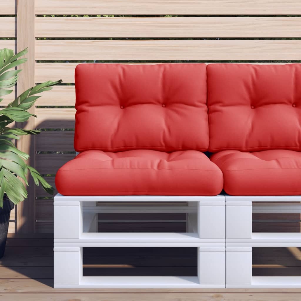 vidaXL Палетна възглавница червена 50x40x12 см текстил