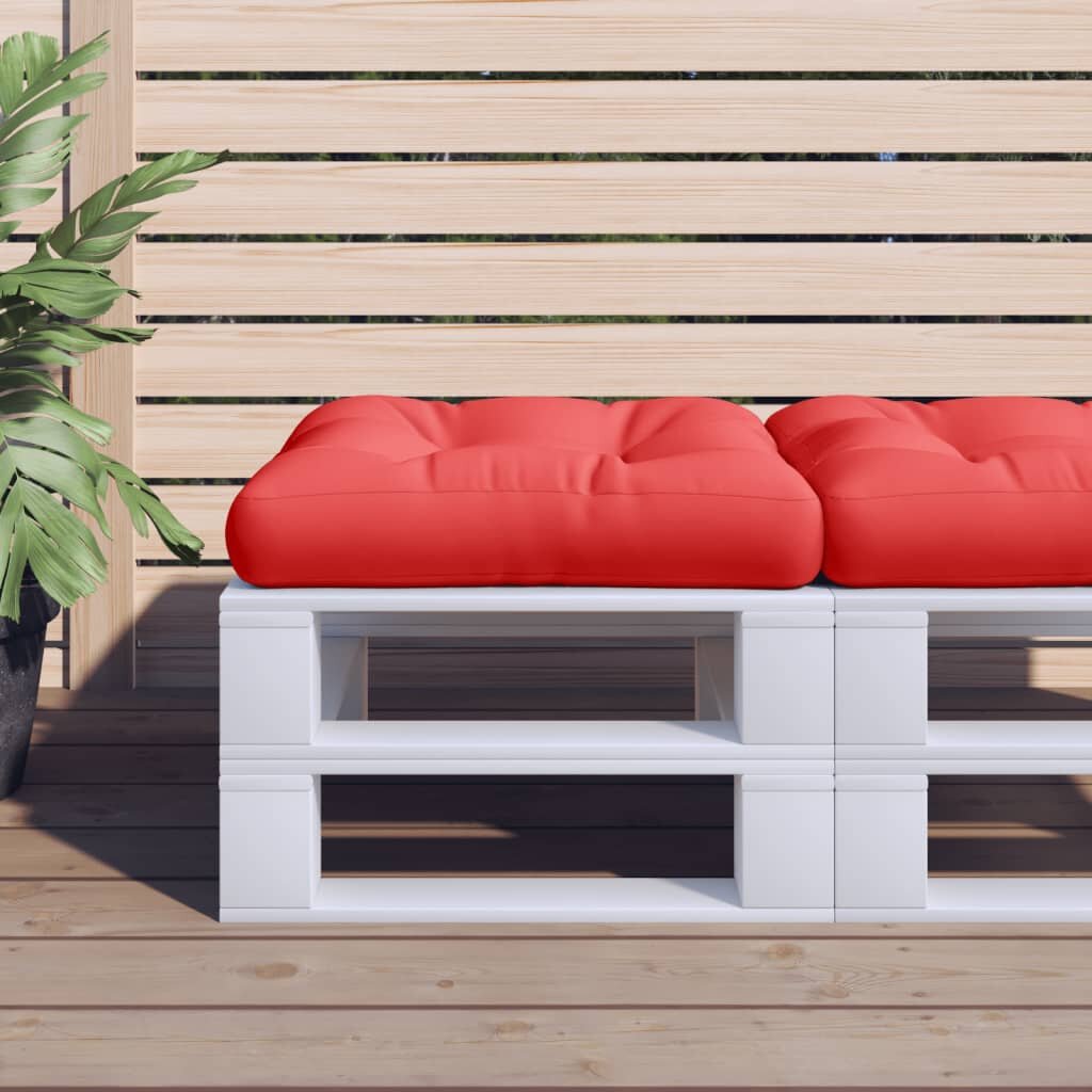 vidaXL Палетна възглавница червена 50x50x12 см текстил