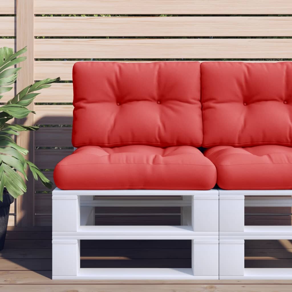 vidaXL Палетна възглавница червена 60x40x12 см текстил