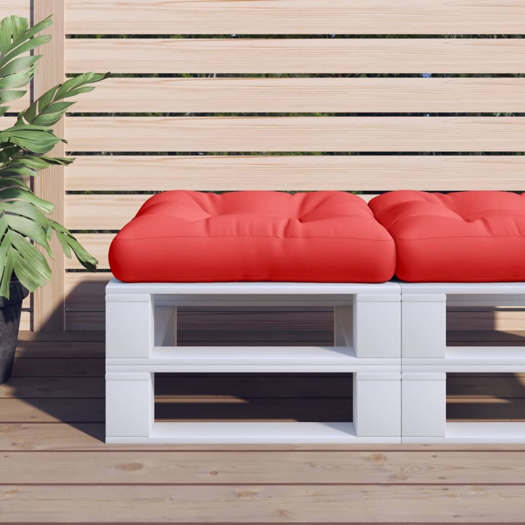 vidaXL Палетна възглавница червена 60x60x12 см текстил