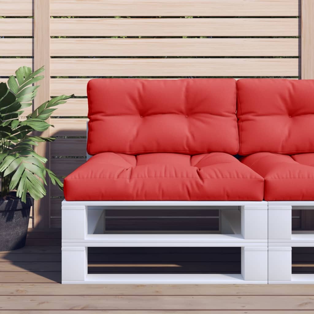 vidaXL Палетна възглавница червена 80x40x12 см текстил