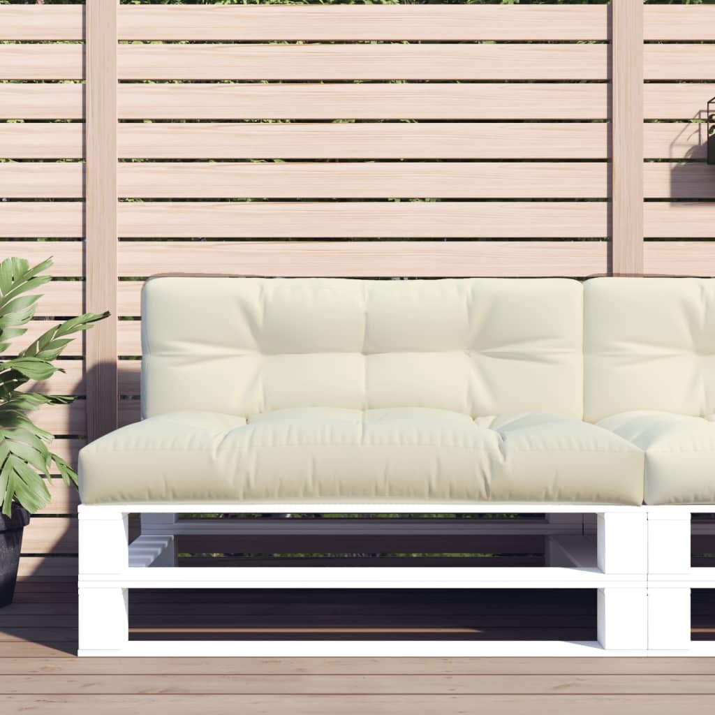 vidaXL Палетна възглавница кремава 120x40x12 см текстил