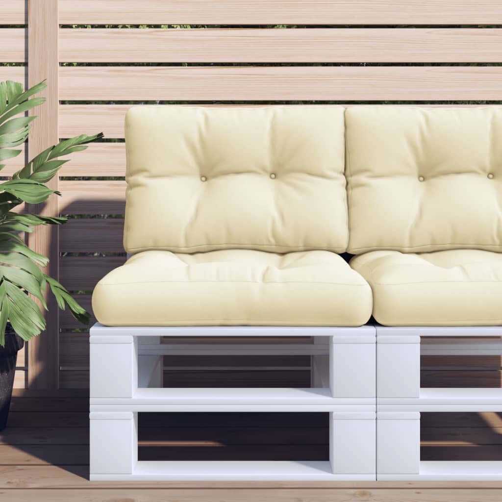 vidaXL Палетна възглавница кремава 50x40x12 см текстил
