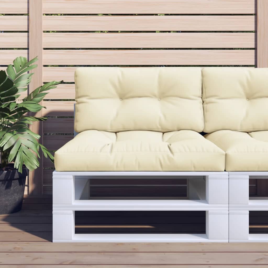vidaXL Палетна възглавница кремава 70x40x12 см текстил