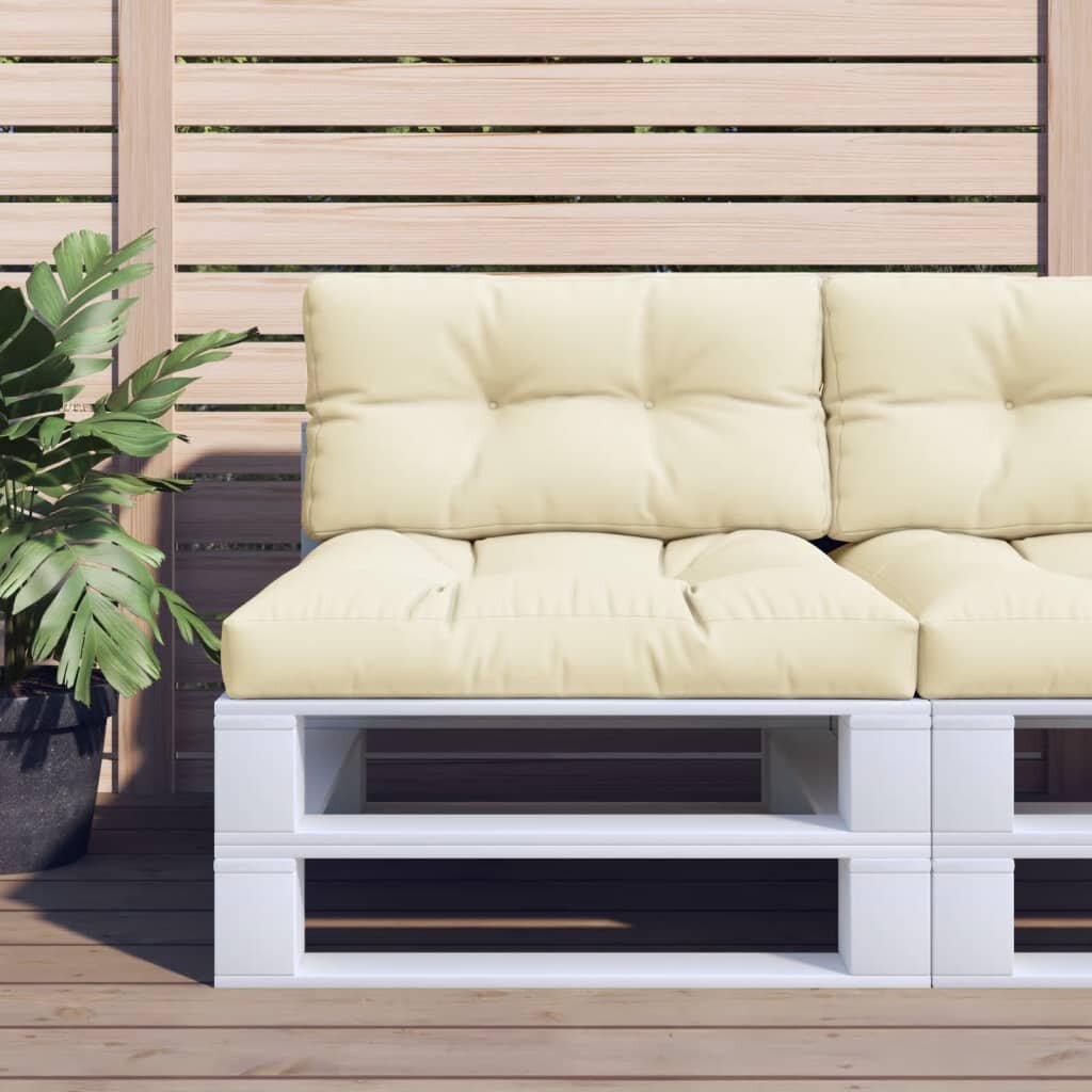 vidaXL Палетна възглавница кремава 80x40x12 см текстил