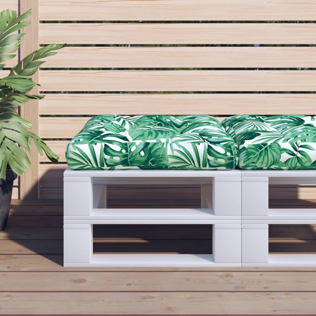 vidaXL Палетна възглавница на листа 50x50x12 см текстил