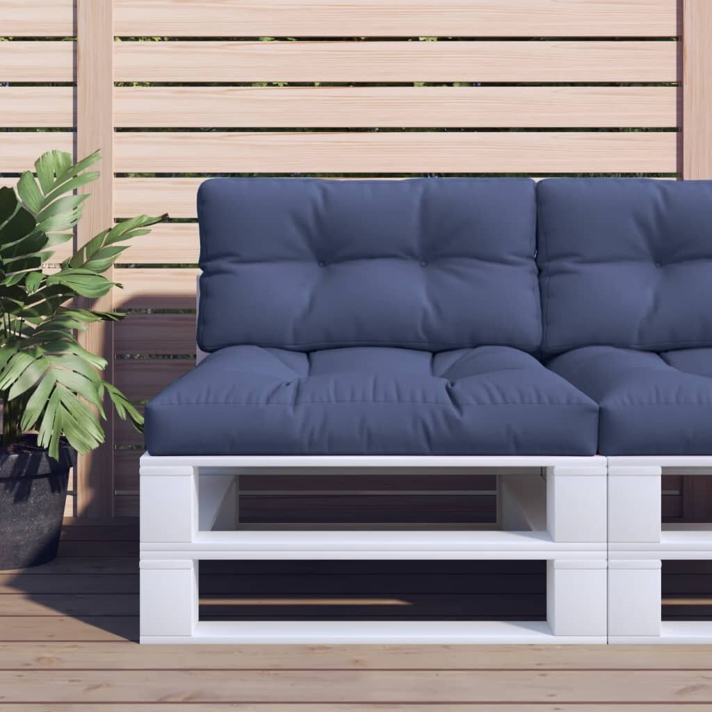 vidaXL Палетна възглавница нейви синя 120x40x12 см текстил