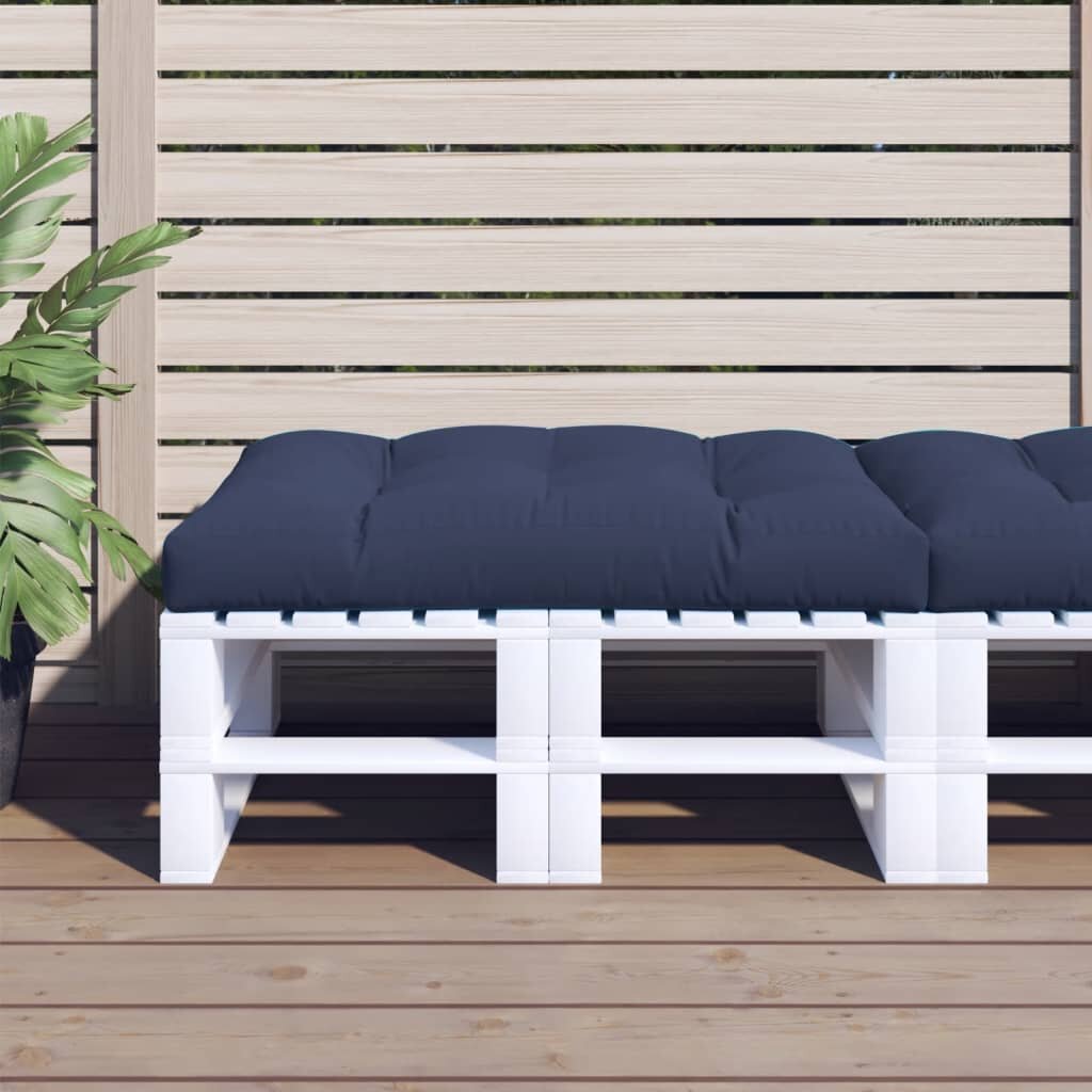 vidaXL Палетна възглавница нейви синя 120x80x12 см текстил