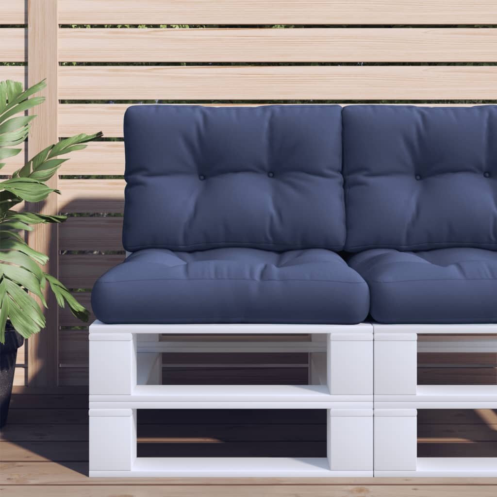 vidaXL Палетна възглавница нейви синя 50x40x12 см текстил