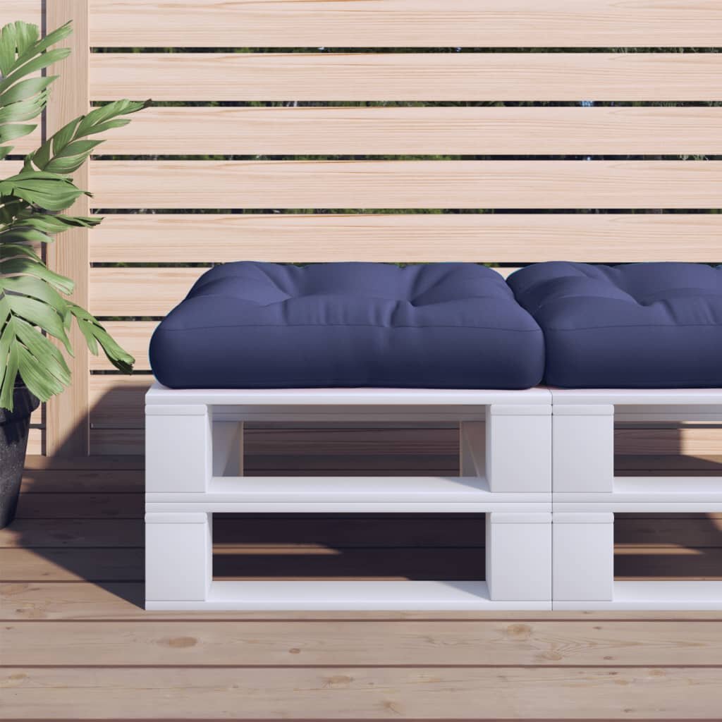 vidaXL Палетна възглавница нейви синя 58x58x10 см Оксфорд плат
