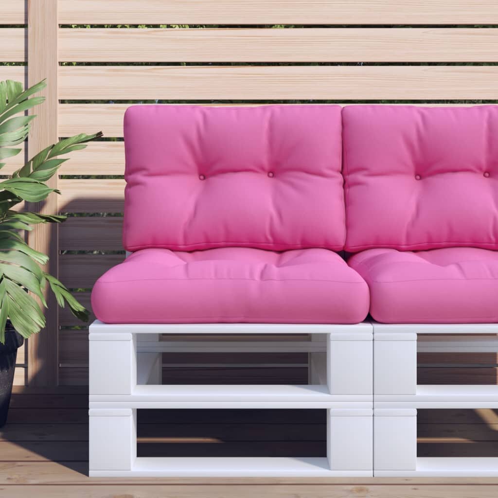 vidaXL Палетна възглавница розова 50x40x12 см текстил