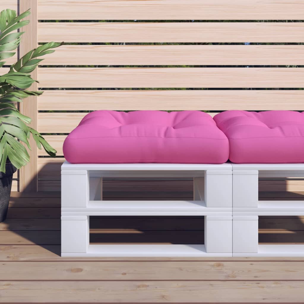 vidaXL Палетна възглавница розова 50x50x12 см текстил