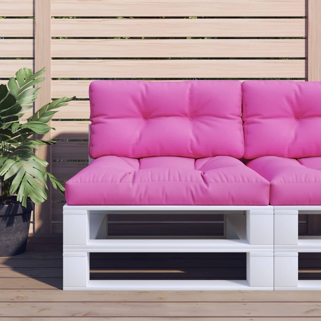 vidaXL Палетна възглавница розова 70x40x12 см текстил