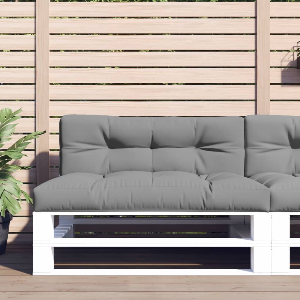 vidaXL Палетна възглавница сива 120x40x12 см текстил