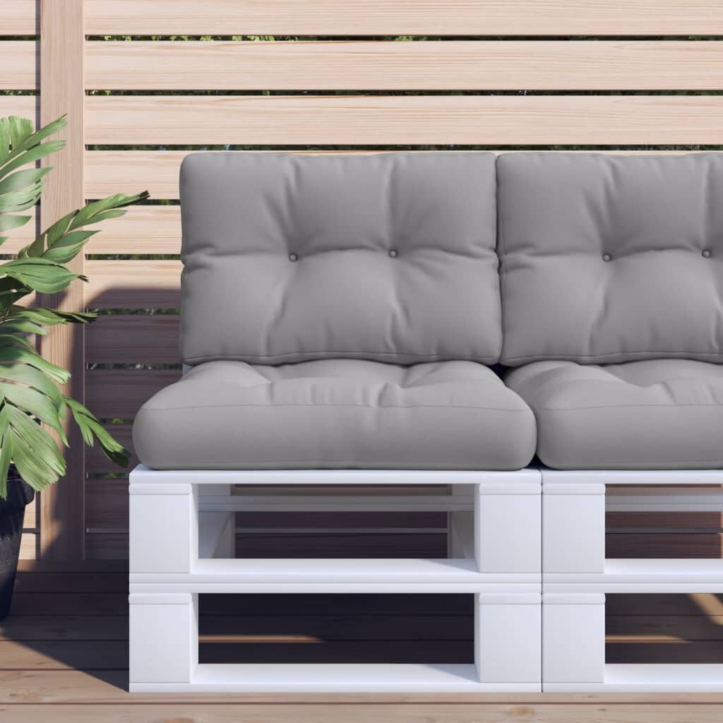 vidaXL Палетна възглавница сива 50x40x12 см текстил