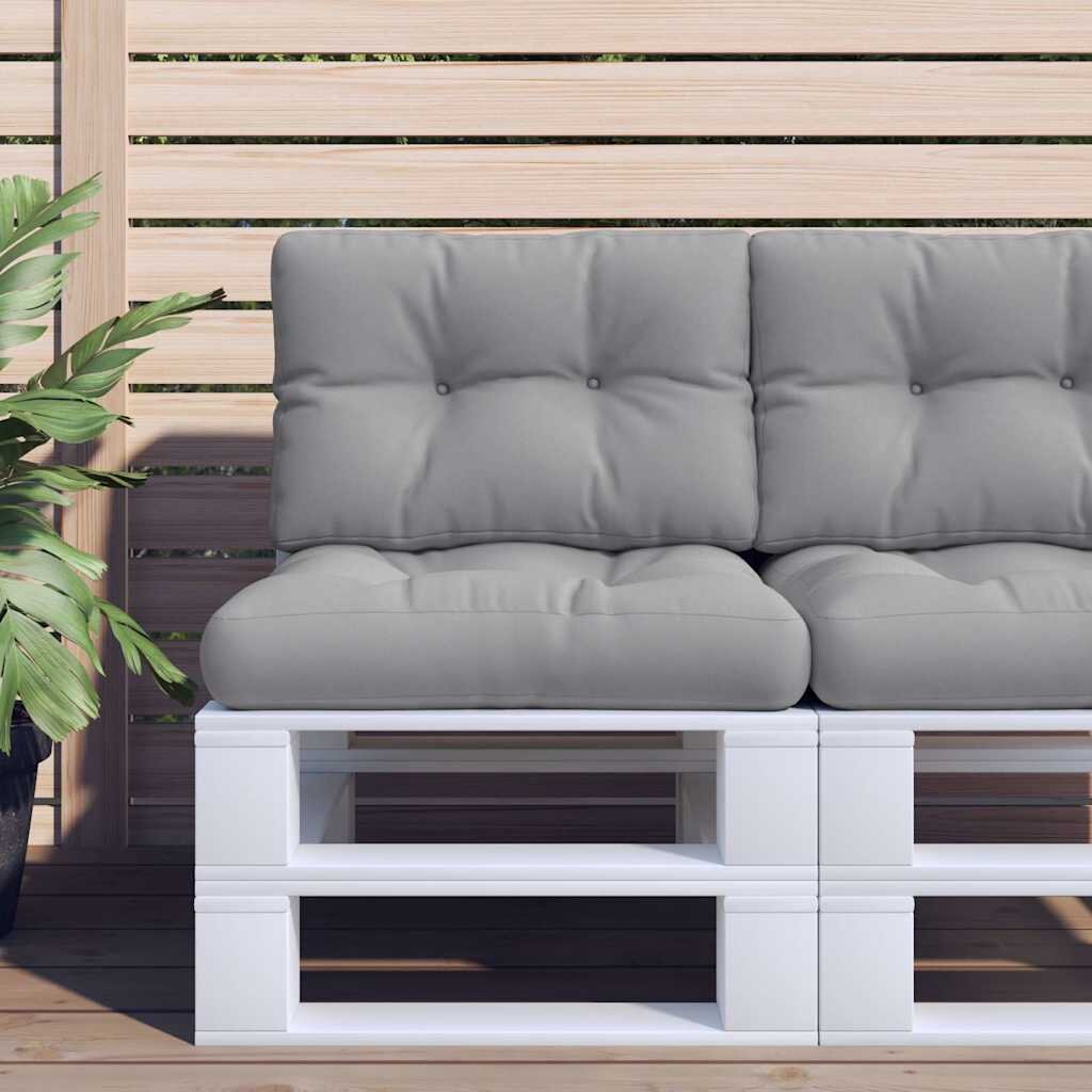 vidaXL Палетна възглавница сива 60x40x12 см текстил