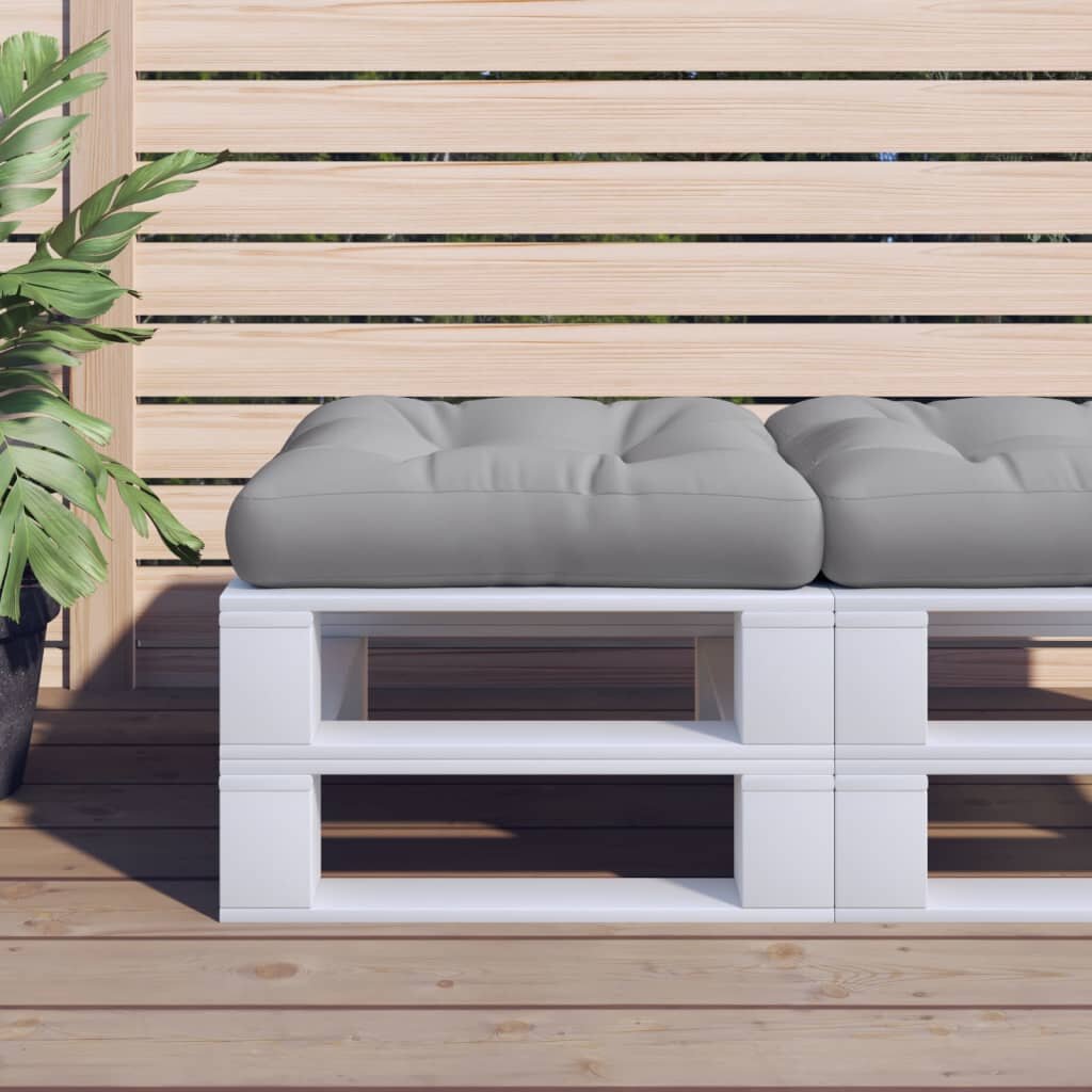 vidaXL Палетна възглавница сива 60x60x12 см текстил