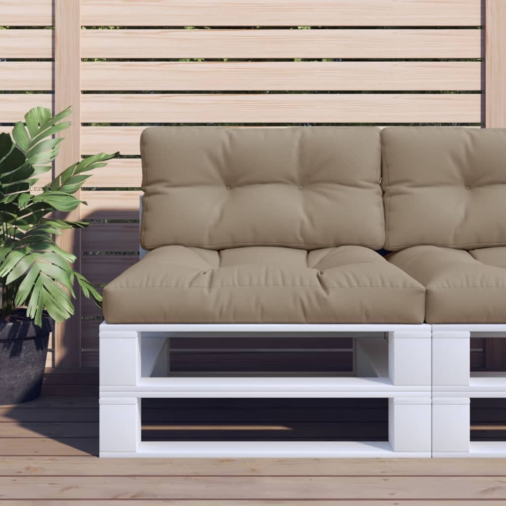 vidaXL Палетна възглавница таупе 80x40x12 см текстил